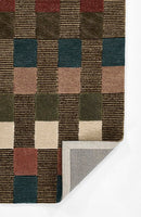 Fletcher Mid Century Modern Wool Checkered Rug in Multi - BlueJay Avenue