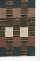Fletcher Mid Century Modern Wool Checkered Rug in Multi - BlueJay Avenue