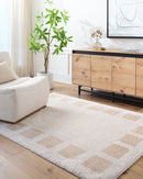 Fossay Beige Modern Washable Shag Rug - BlueJay Avenue