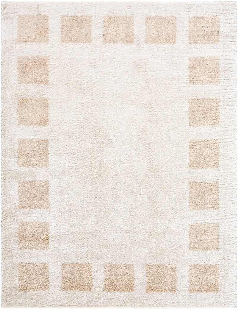 Fossay Beige Modern Washable Shag Rug - BlueJay Avenue