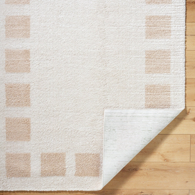 Fossay Beige Modern Washable Shag Rug - BlueJay Avenue