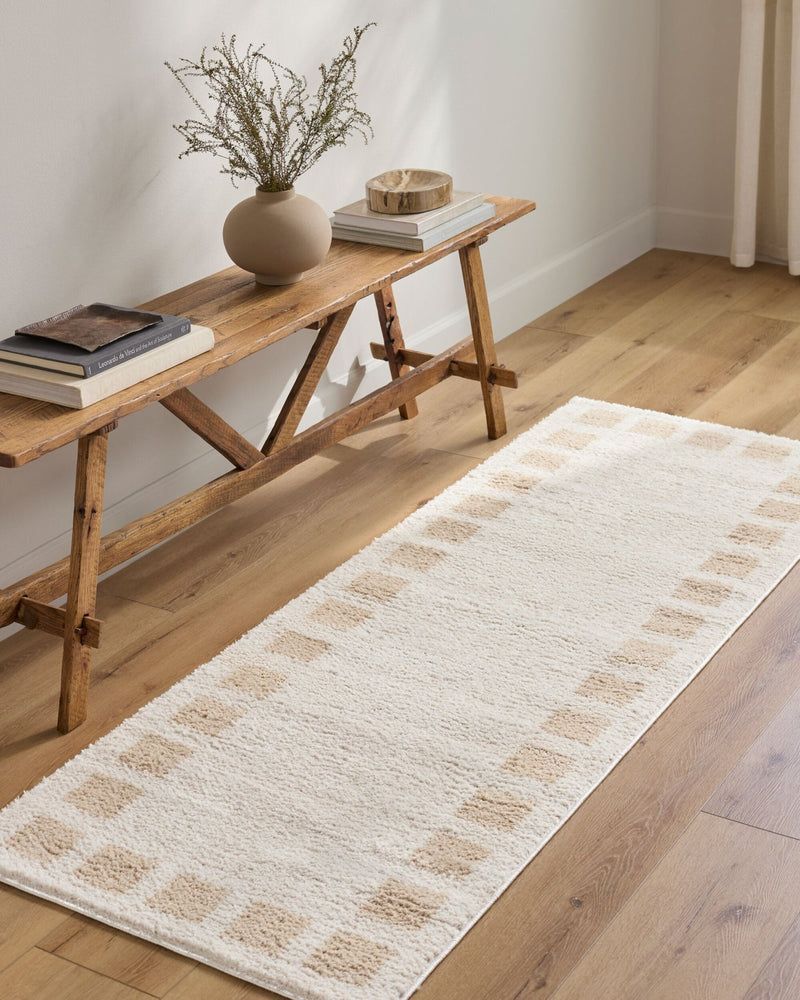 Fossay Beige Modern Washable Shag Rug - BlueJay Avenue