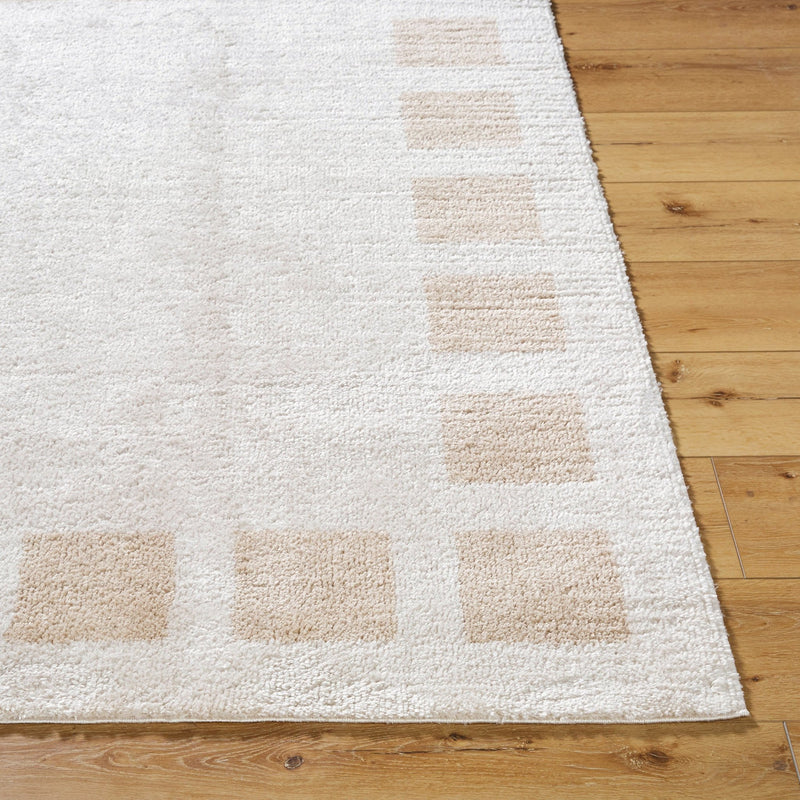 Fossay Beige Modern Washable Shag Rug - BlueJay Avenue