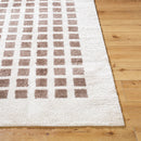 Fossay Brown Washable Checkered Shag Rug - BlueJay Avenue