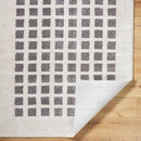 Fossay Dark Grey and Beige Washable Checkered Shag Rug - BlueJay Avenue