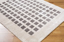 Fossay Dark Grey and Beige Washable Checkered Shag Rug - BlueJay Avenue