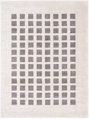 Fossay Dark Grey and Beige Washable Checkered Shag Rug - BlueJay Avenue