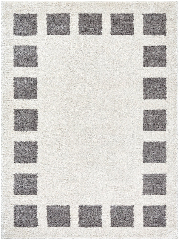 Fossay Grey & Beige Modern Washable Shag Rug - BlueJay Avenue