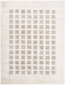 Fossay Light Grey Washable Checkered Shag Rug - BlueJay Avenue
