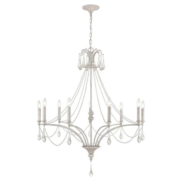 French Parlor White Dimmable Crystal Farmhouse Chandelier - BlueJay Avenue