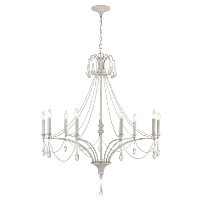 French Parlor White Dimmable Crystal Farmhouse Chandelier - BlueJay Avenue