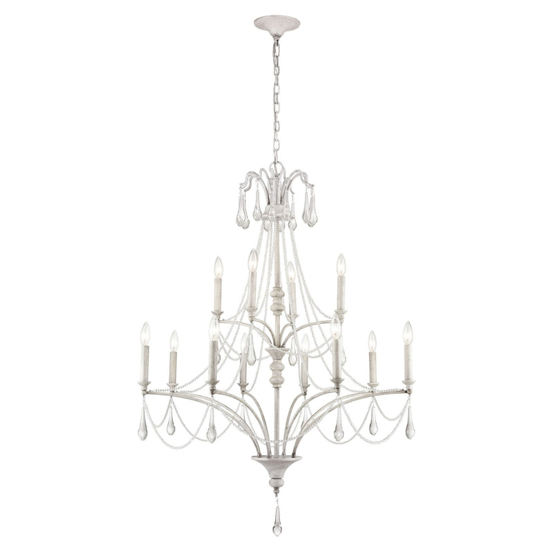 French Parlor White Dimmable Crystal Farmhouse Chandelier - BlueJay Avenue