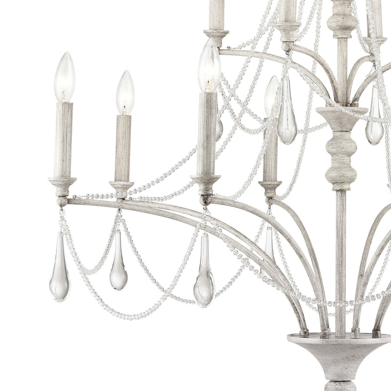 French Parlor White Dimmable Crystal Farmhouse Chandelier - BlueJay Avenue