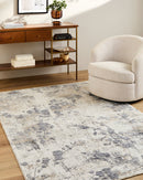 Gakko Modern Abstract Cream & Grey Area Rug - BlueJay Avenue