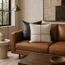 Gazel Hair-On Cowhide Leather Throw Pillow, Cream, 20 x 20 - BlueJay Avenue