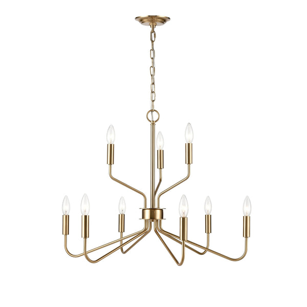 Genista Gold Chandelier Light Fixture in Brass Finish - BlueJay Avenue