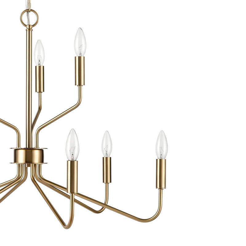 Genista Gold Chandelier Light Fixture in Brass Finish - BlueJay Avenue