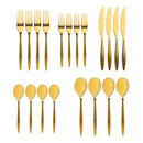 Godinger Avellino Mirrored Gold 18/10 Stainless | Steel 20 Piece Flatware Set Service For 4 - BlueJay Avenue