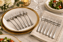 Godinger Crete Sandblast Mirrored 18/0 Stainless Steel Salad Fork Set of 12 - BlueJay Avenue