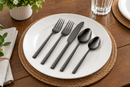Godinger Cubit Matte Black 18/10 Stainless Steel Flatware Set, 20 Piece Service for 4 - BlueJay Avenue