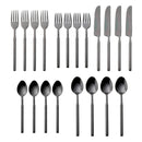 Godinger Cubit Matte Black 18/10 Stainless Steel Flatware Set, 20 Piece Service for 4 - BlueJay Avenue