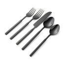 Godinger Cubit Matte Black 18/10 Stainless Steel Flatware Set, 20 Piece Service for 4 - BlueJay Avenue
