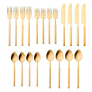 Godinger Cubit Matte Gold 18/10 Stainless Steel 20-Piece Flatware Set, Service for 4 - BlueJay Avenue