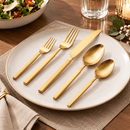 Godinger Cubit Matte Gold 18/10 Stainless Steel 20-Piece Flatware Set, Service for 4 - BlueJay Avenue