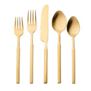Godinger Cubit Matte Gold 18/10 Stainless Steel 20-Piece Flatware Set, Service for 4 - BlueJay Avenue