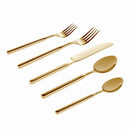 Godinger Cubit Mirrored 18/10 Stainless Steel Gold Flatware Set, 20 Piece Service for 4 - BlueJay Avenue