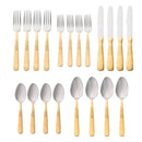 Godinger Donatella 24k Gold Plated 18/10 Stainless Steel Flatware Set, 20 Piece Service for 4 - BlueJay Avenue