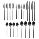 Godinger Esagono Matte Black 18/10 Stainless Steel Flatware Set, 20 Piece Service for 4 - BlueJay Avenue