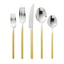Godinger Esagono Matte Gold 18/10 Stainless Steel Flatware Set, 20 Piece Service for 4 - BlueJay Avenue
