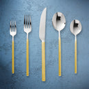 Godinger Esagono Matte Gold 18/10 Stainless Steel Flatware Set, 20 Piece Service for 4 - BlueJay Avenue