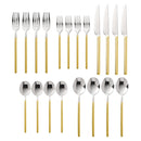 Godinger Esagono Mirrored Gold 18/10 Stainless Steel Flatware Set, 20 Piece Service for 4 - BlueJay Avenue