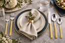 Godinger Esagono Mirrored Gold 18/10 Stainless Steel Flatware Set, 20 Piece Service for 4 - BlueJay Avenue