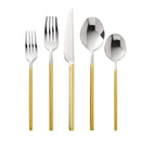 Godinger Esagono Mirrored Gold 18/10 Stainless Steel Flatware Set, 20 Piece Service for 4 - BlueJay Avenue