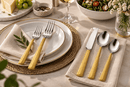 Godinger Harrington 18/10 Stainless Steel Gold Flatware Set, 20 Piece Service for 4 - BlueJay Avenue
