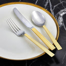 Godinger Harrington 18/10 Stainless Steel Gold Flatware Set, 20 Piece Service for 4 - BlueJay Avenue