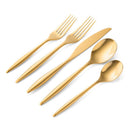 Godinger Milano Mirrored Gold 18/10 Stainless Steel | 20 Piece Flatware Set Service For 4 - BlueJay Avenue