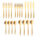 Godinger Milano Mirrored Gold 18/10 Stainless Steel | 20 Piece Flatware Set Service For 4 - BlueJay Avenue