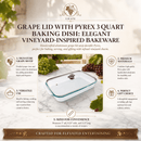 Grape 3 Qt Pyrex Glass Baking Dish with Decorative Lid - BlueJay Avenue