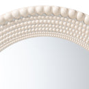 Grazia Modern Beaded - framed Round Mirror in Pearl White - BlueJay Avenue