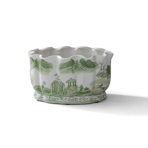 Green Willow Scallop Planter Pot - BlueJay Avenue