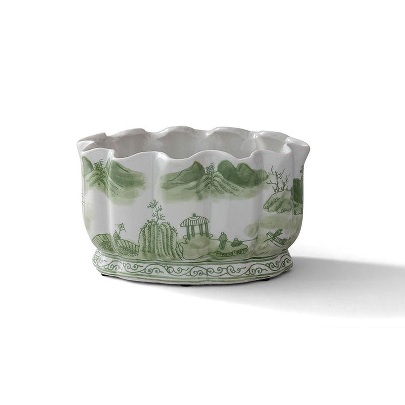 Green Willow Scallop Planter Pot - BlueJay Avenue