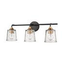 Hamy Matte Black and Satin Brass Bathroom Vanity Light, 2-Lt & 3-Lt - BlueJay Avenue