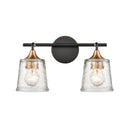 Hamy Matte Black and Satin Brass Bathroom Vanity Light, 2-Lt & 3-Lt - BlueJay Avenue