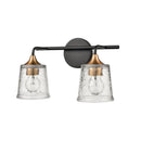 Hamy Matte Black and Satin Brass Bathroom Vanity Light, 2-Lt & 3-Lt - BlueJay Avenue