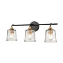 Hamy Matte Black and Satin Brass Bathroom Vanity Light, 2-Lt & 3-Lt - BlueJay Avenue