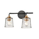 Hamy Matte Black and Satin Brass Bathroom Vanity Light, 2-Lt & 3-Lt - BlueJay Avenue
